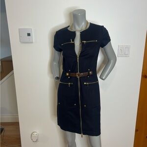 Beautiful Michael Kors Navy Dress with Gold Details❤️0